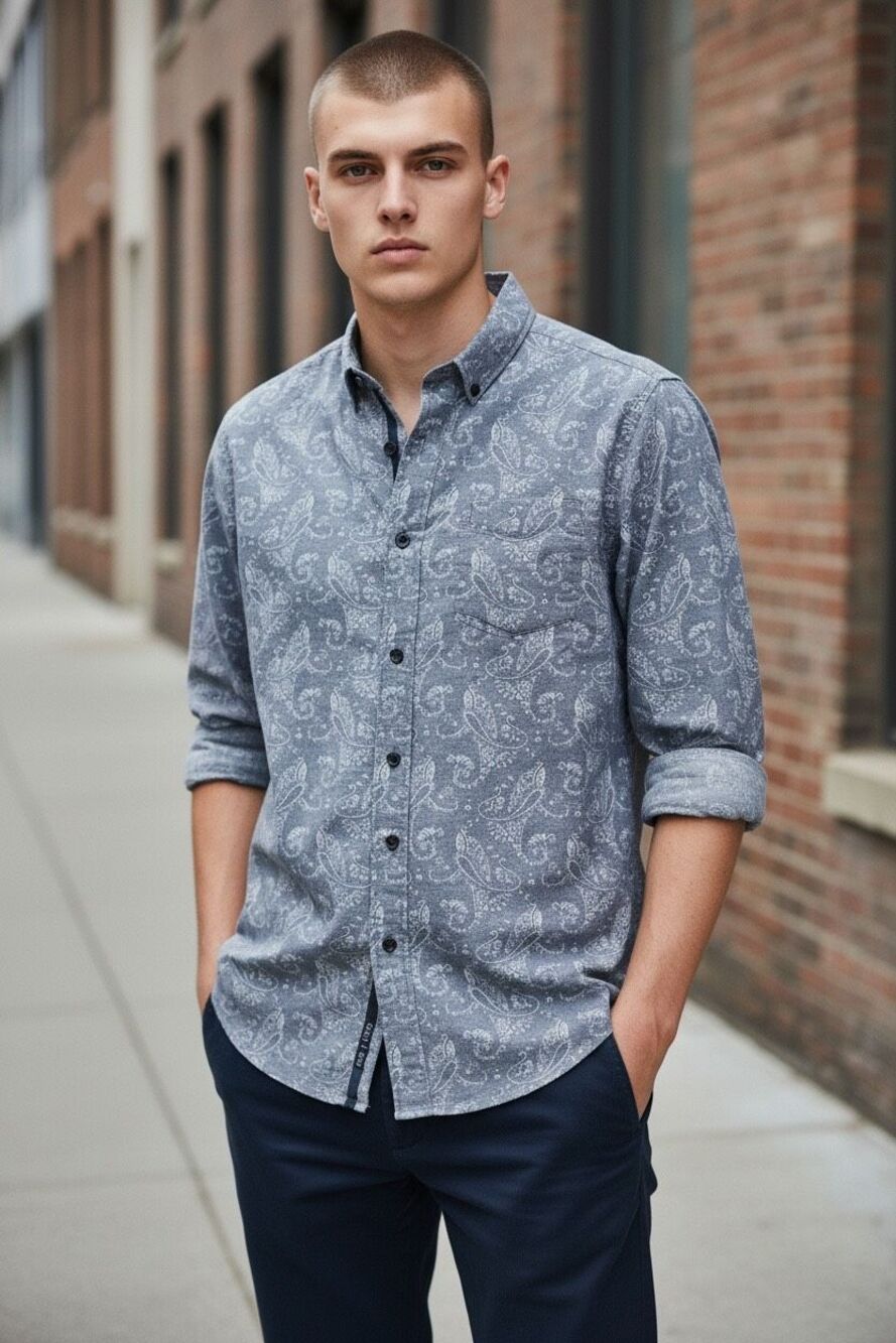 ✨Descendant of Thieves Paisley Button Down Blue Sz Small Shirt✨